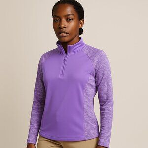 Athletic Works Pullover Top 1/4 Zip Long Sleeves Shades of Purple Medium 8-10
